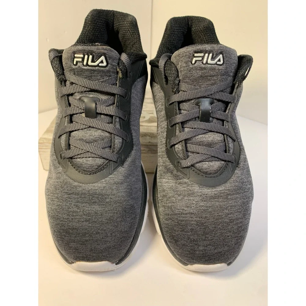 Fila Womens Running Shoes Sz 8 Gray Black Lightweight EVA Sole Sneakers Preowned